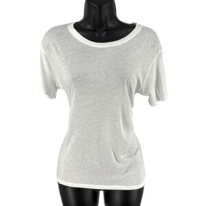Enza Costa White Crew‎ Neck Short Sleeve Tee XS Light Flaws